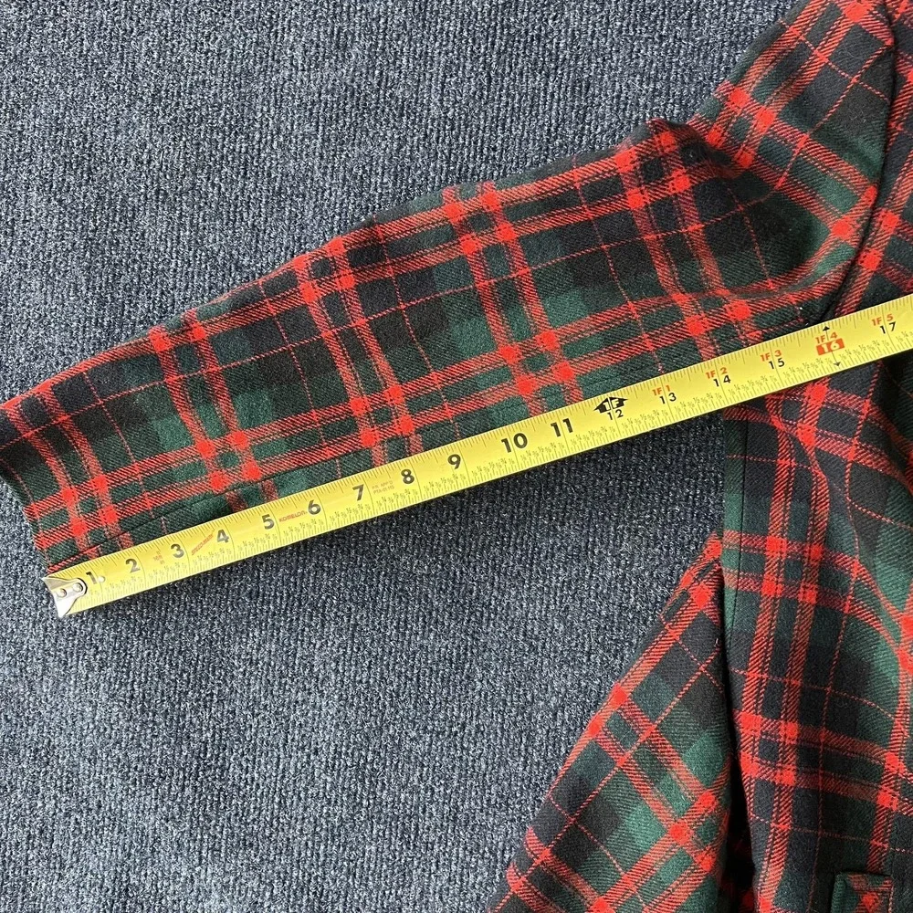 Vintage Pendleton Skirt Suit Womens 8 Red Green Tartan Plaid Virgin Wool USA 80s - Picture 6 of 13